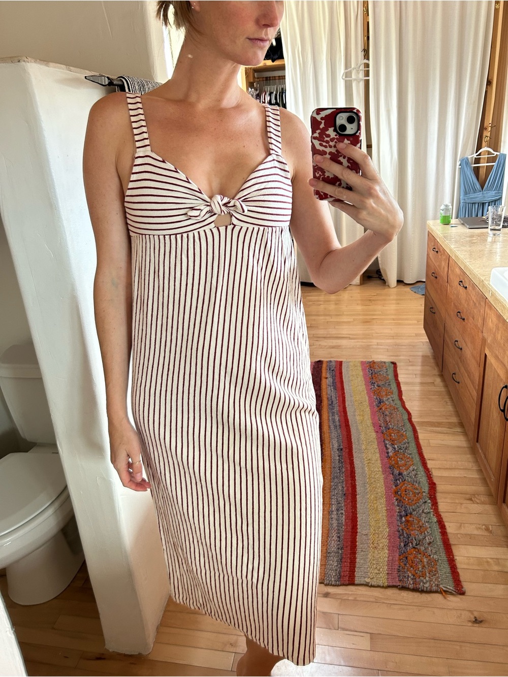 Old (good) Zara Trafaluc Midi Stripe Cotton Dress